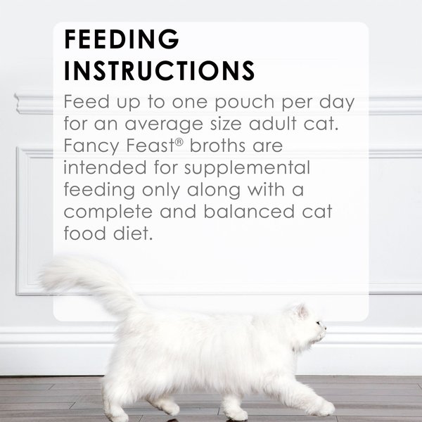Show full view: Fancy Feast Creamy Broths Collection Variety Pack Cat Food Complement, 40-g pouch, case of 12 slide 9 of 9