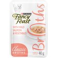 Fancy Feast Classic Broths with Wild Salmon & Vegetables Cat Food Complement, 40-g pouch, case of 16