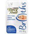 Fancy Feast Classic Broths with Tuna, Shrimp & Whitefish Cat Food Complement, 40-g pouch, case of 16