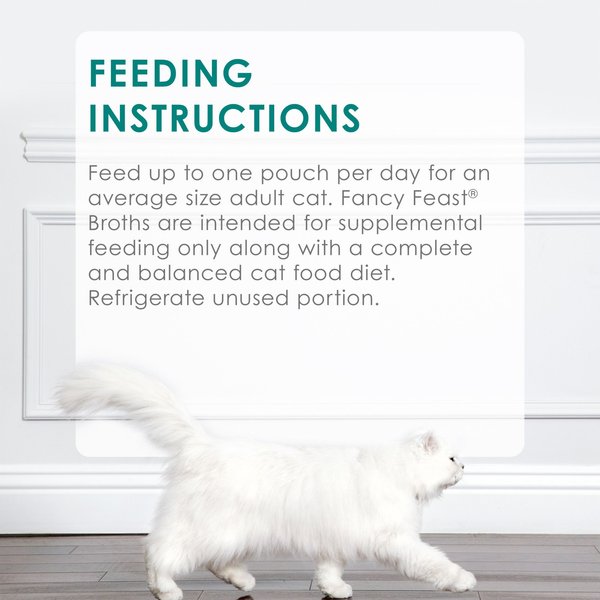 Show full view: Fancy Feast Classic Broths with Chicken & Vegetables Cat Food Complement, 40-g pouch, case of 16 slide 9 of 11