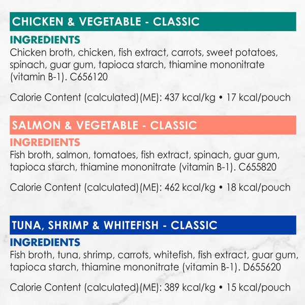 Show full view: Fancy Feast Classic Broths Collection Variety Pack Cat Food Complement, 40-g pouch, case of 12 slide 7 of 9