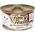 Fancy Feast Chunks Beef Flavour Feast in Gravy Wet Cat Food, 85-g can, case of 24