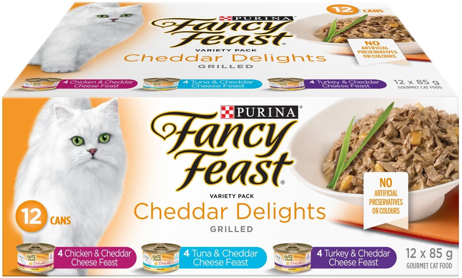 FANCY FEAST Cheddar Delights Grilled Variety Pack Wet Cat Food 85