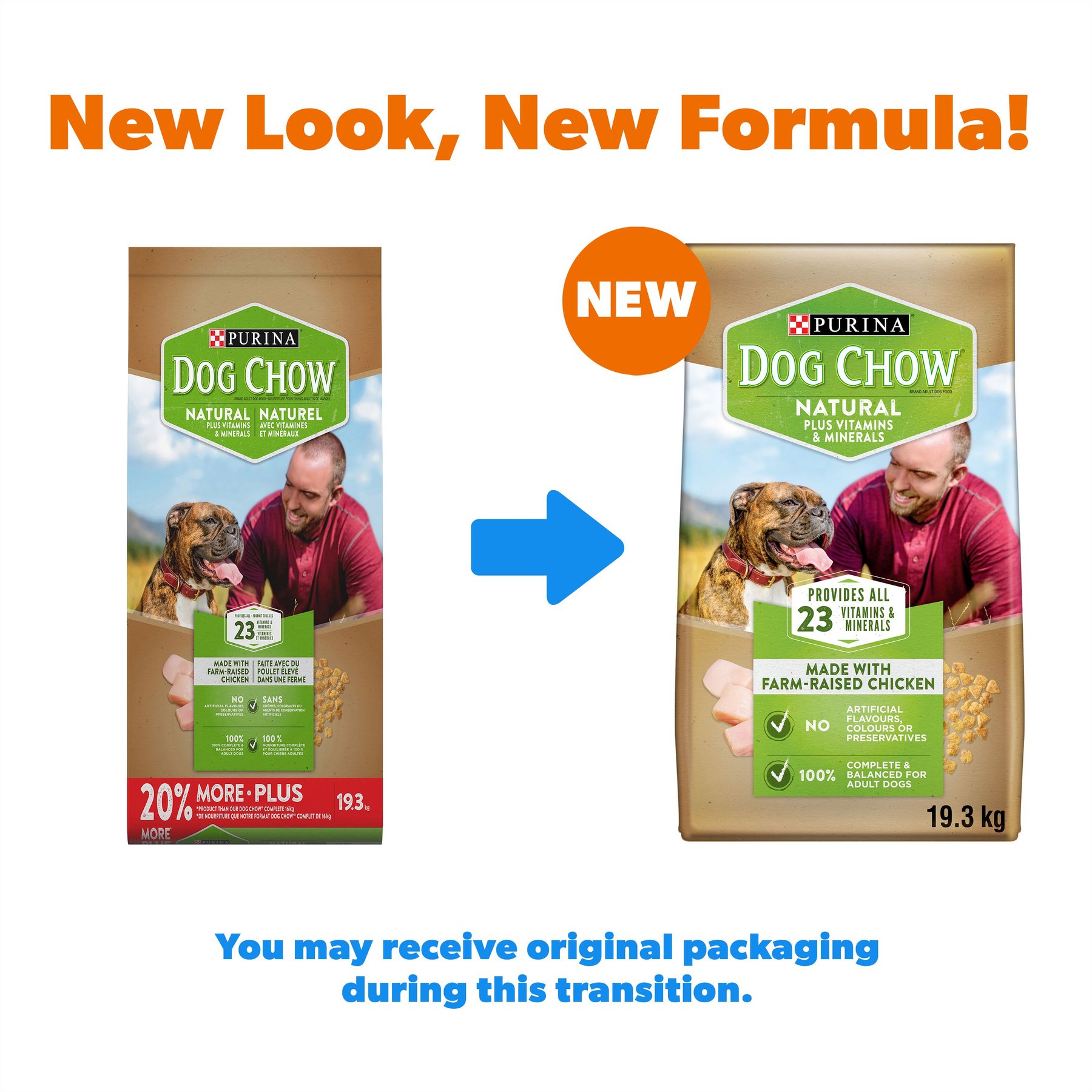 DOG CHOW Natural with Farm Raised Chicken Dry Dog Food 19.3 kg bag Chewy Canada