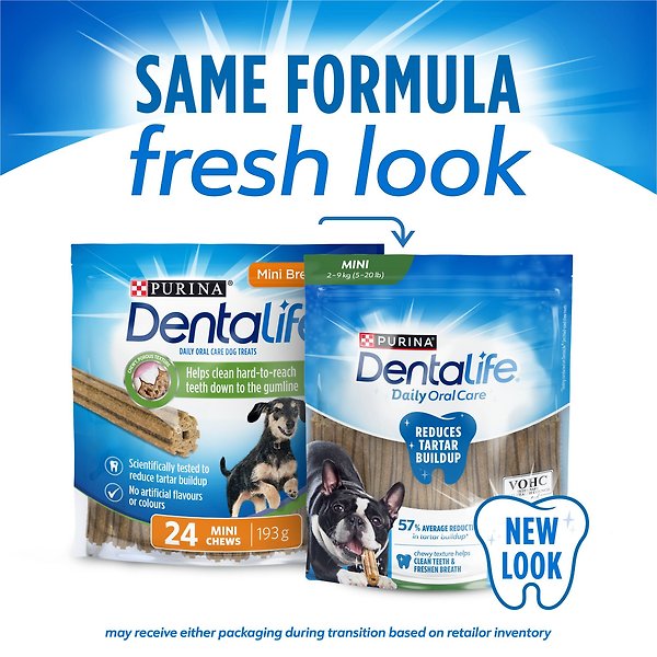 Show full view: DentaLife Mini Breed Daily Oral Care Dog Treats, 24 count slide 3 of 12