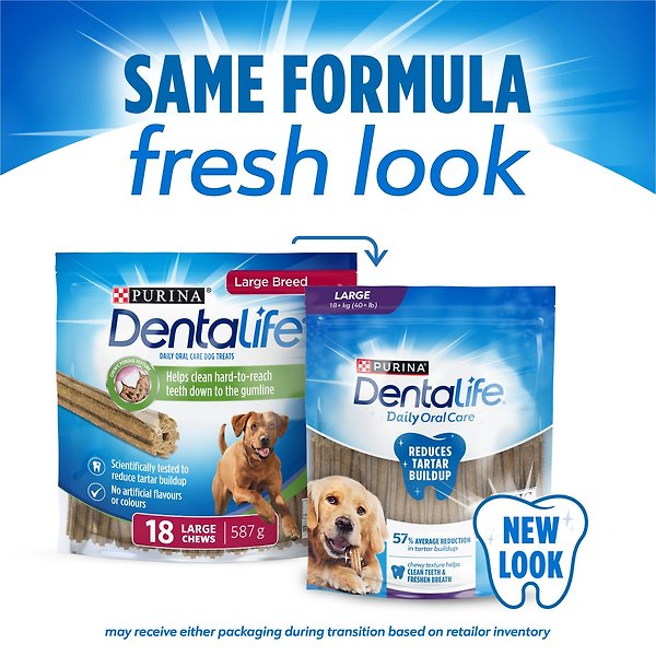 Show full view: DentaLife Large Breed Daily Oral Care Dog Treats, 18 count slide 3 of 12