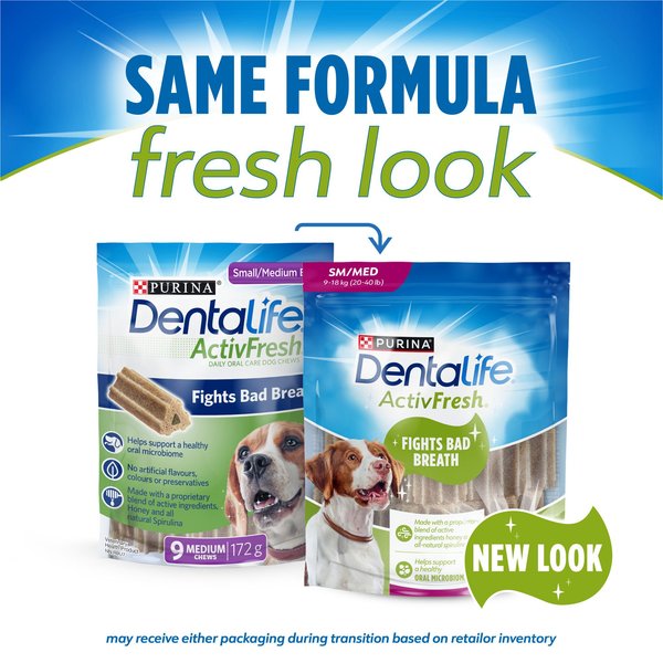 Show full view: DentaLife ActivFresh Medium Daily Oral Care Dog Treats, 745-g pouch slide 3 of 10
