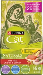 Cat Chow Naturals with Real Chicken & Salmon Dry Cat Food, 1.42-kg bag