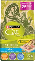 Cat Chow Naturals Indoor with Real Chicken & Turkey Dry Cat Food, 1.42-kg bag