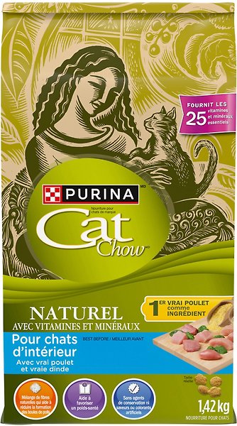 Show full view: Cat Chow Naturals Indoor with Real Chicken & Turkey Dry Cat Food, 1.42-kg bag slide 3 of 11