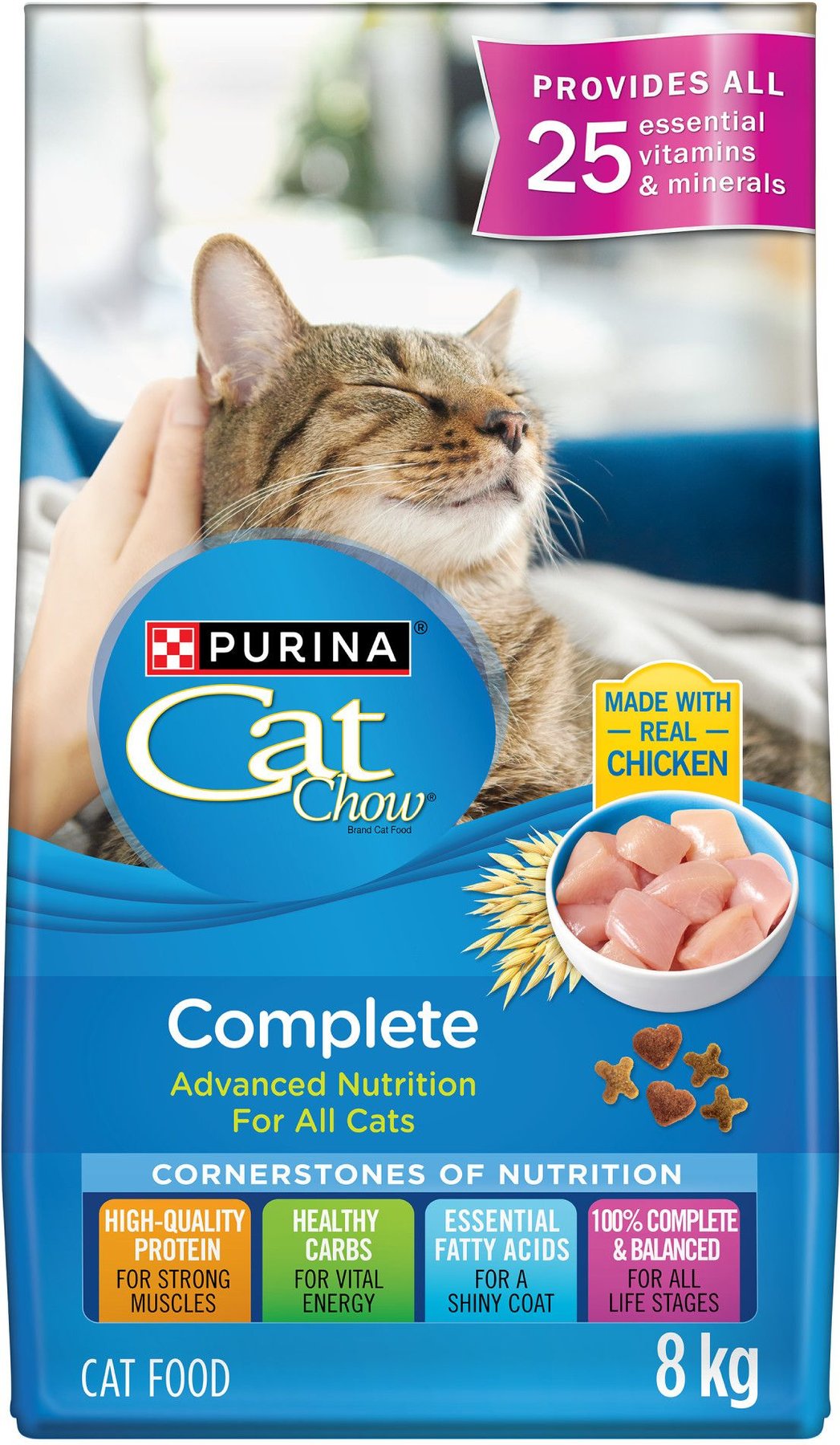 CAT CHOW Complete with Real Chicken Dry Cat Food, 8-kg bag Chewy