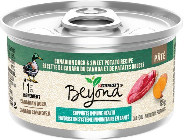 Purina Beyond Pate Grain Free Canadian Duck Sweet Potato Recipe Wet Cat Food 85 g can case of 12