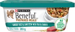 Purina Beneful Prepared Meals Savoury Rice & Lamb Stew Wet Dog Food, 283-g tub, case of 8