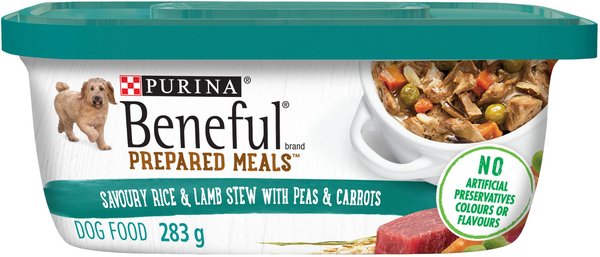 Purina Beneful Prepared Meals Savoury Rice Lamb Stew Wet Dog Food 283 g tub case of 8