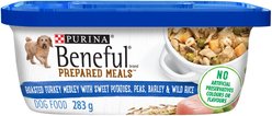 Purina Beneful Prepared Meals Roasted Turkey Medley Wet Dog Food, 283-g tub, case of 8