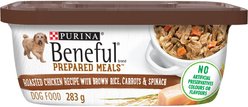 Purina Beneful Prepared Meals Roasted Chicken Recipe Wet Dog Food, 283-g tub, case of 8