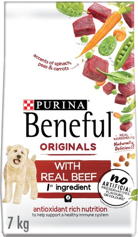 PURINA BENEFUL Originals with Real Beef Dry Dog Food 1.8 kg bag