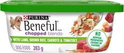 Purina Beneful Chopped Blends with Lamb, Brown Rice, Carrots & Tomatoes Wet Dog Food, 283-g tub, case of 8