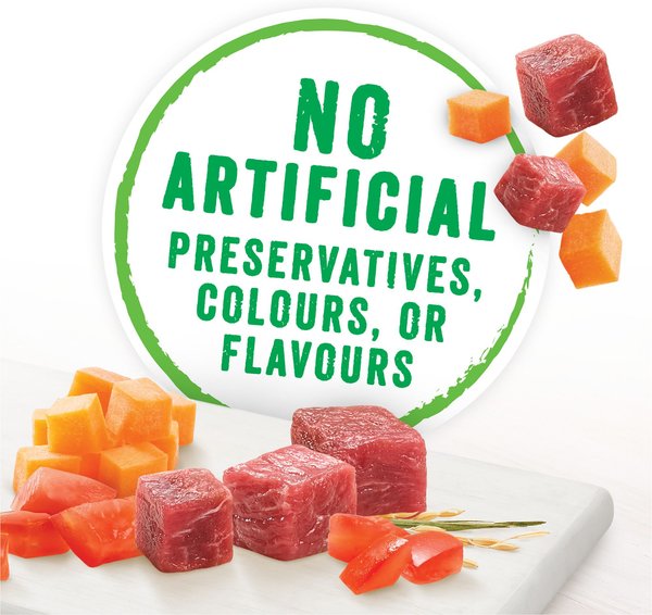 Show full view: Purina Beneful Chopped Blends with Lamb, Brown Rice, Carrots & Tomatoes Wet Dog Food, 283-g tub, case of 8 slide 4 of 10