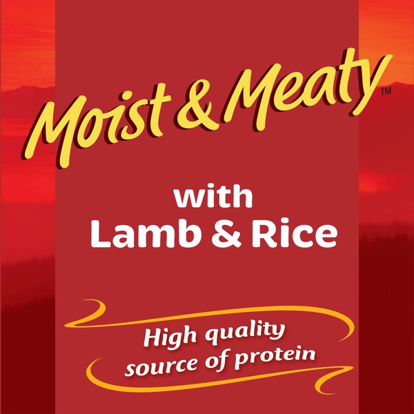 Show full view: ALPO Moist & Meaty with Lamb & Rice Wet Dog Food, 170-g pouch, case of 9 slide 3 of 8