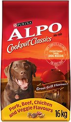 ALPO Cookout Classics Pork, Beef, Chicken & Veggie Flavours Dry Dog Food, 16-kg bag