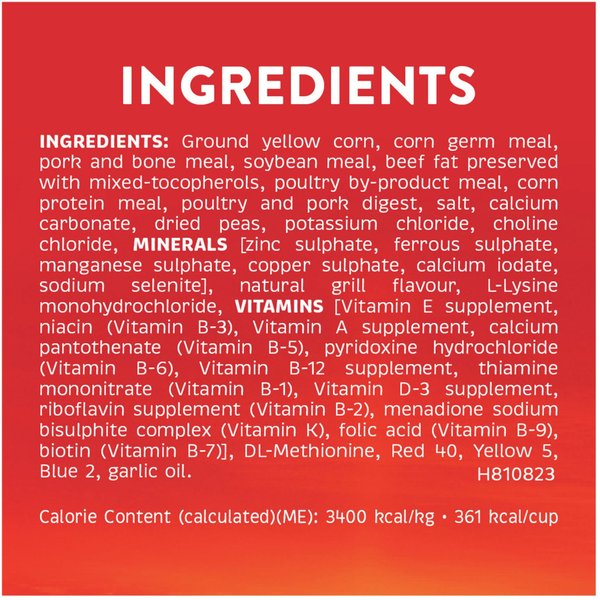 Show full view: ALPO Cookout Classics Pork, Beef, Chicken & Veggie Flavours Dry Dog Food, 7.2-kg bag slide 9 of 10