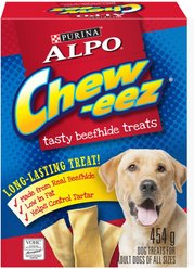 ALPO Chew-eez Tasty Beefhide Dog Treats, 454-g pouch