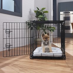 Frisco Heavy Duty Fold & Carry Double Door Collapsible Wire Dog Crate, Medium
