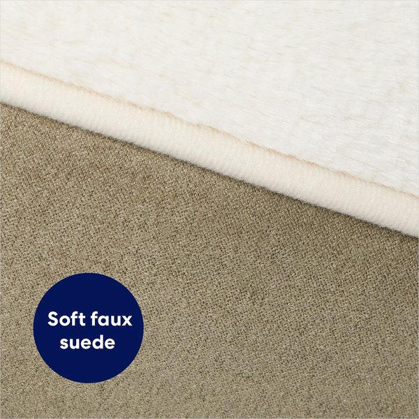 Show full view: Frisco Rectangular Bolster Cat & Dog Bed, Khaki Green, Small slide 3 of 8