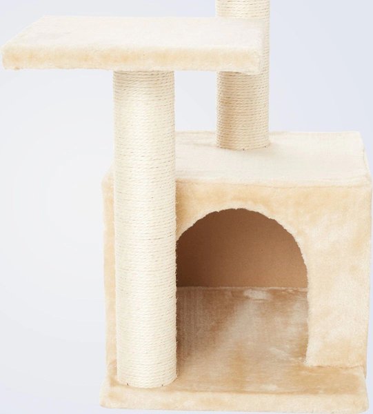 Show full view: Frisco 28-in Faux Fur Cat Tree & Condo, Cream slide 4 of 7