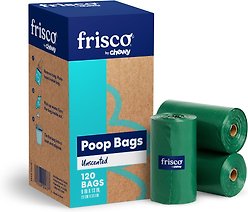 Frisco Refill Dog Poop Bags Made With 50% Recycled Packaging, Unscented, 120 count