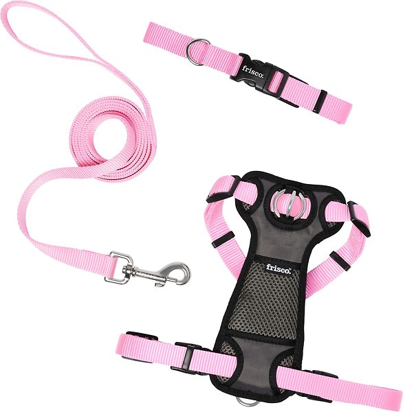 Show full view: Frisco Padded Nylon No Pull Dog Harness, Pink, M- Girth 22 to 34-in slide 5 of 10