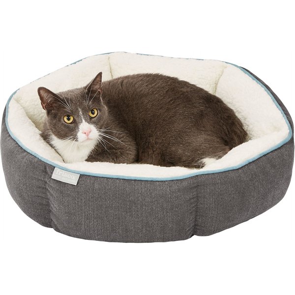 FRISCO Sherpa Hexagon Bolster Cat Dog Bed Gray Small Chewy Canada