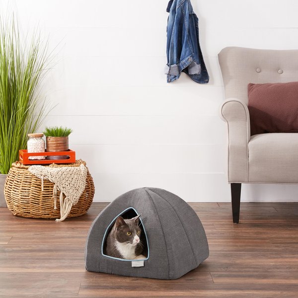 Show full view: Frisco Igloo Covered Cat & Dog Bed, Gray slide 7 of 9