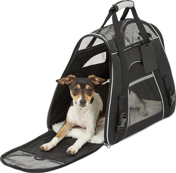 Show full view: Frisco Basic Dog & Cat Carrier Bag, Black, Gray Trim, Medium/Large slide 5 of 9