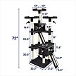Show in main carousel: Frisco 72-in Faux Fur Cat Tree & Condo, Black slide 2 of 7