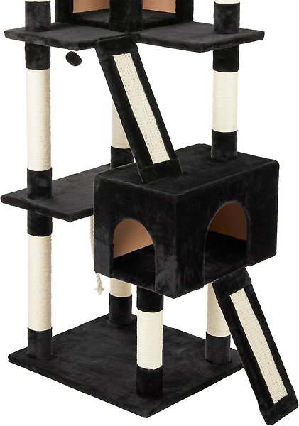 Show full view: Frisco 72-in Faux Fur Cat Tree & Condo, Black slide 5 of 7