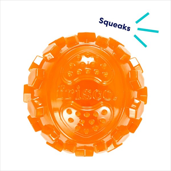 Show full view: Frisco Fetch TPR Squeaking Ball Dog Toy, Orange, Large slide 3 of 7