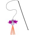 Frisco Bird with Feathers Teaser Wand Cat Toy with Catnip, Purple