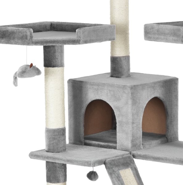 Show full view: Frisco 72-in Faux Fur Cat Tree & Condo, Gray slide 5 of 8