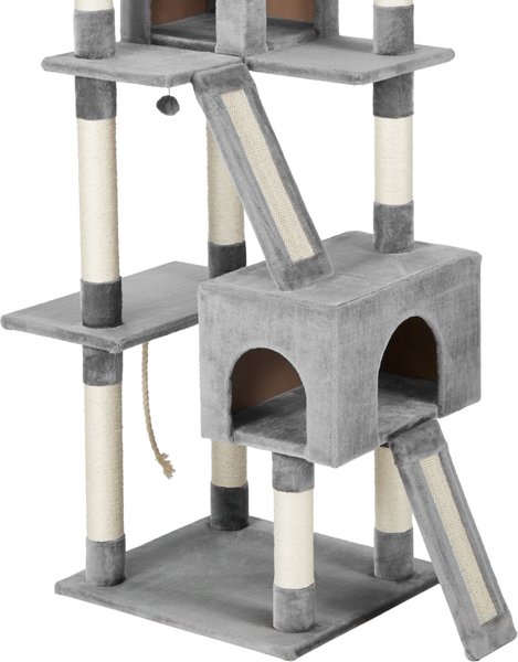 Show full view: Frisco 72-in Faux Fur Cat Tree & Condo, Gray slide 6 of 8