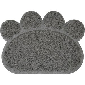 Frisco Paw Shaped Cat Litter Mat, Grey