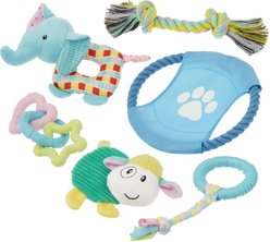 Frisco Little Friends Plush, Flyer & TPR Variety Pack Puppy Toy, 6 count