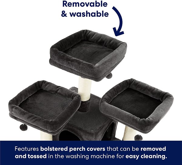 Show full view: Frisco 68-in Faux Fur Cat Tree & Condo, Dark Charcoal slide 4 of 10
