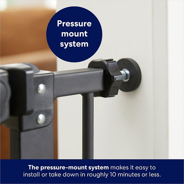 Show full view: Frisco Steel Extra Tall Auto-Close Dog Gate, Black, 40-in slide 4 of 8