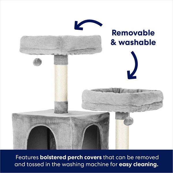 Show full view: Frisco 64-in Cat Tree with Hammock, Condo, 2 Top Perches with Bed, Gray slide 4 of 7