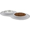 Show in main carousel: Frisco Double Stainless Steel Pet Bowl with Silicone Mat, Light Gray, Small:1.5 Cup slide 2 of 8