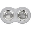 Show in main carousel: Frisco Double Stainless Steel Pet Bowl with Silicone Mat, Light Gray, Small:1.5 Cup slide 3 of 8