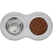 Show in main carousel: Frisco Double Stainless Steel Pet Bowl with Silicone Mat, Light Gray, Small:1.5 Cup slide 4 of 8