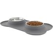 Show in main carousel: Frisco Double Stainless Steel Pet Bowl with Silicone Mat, Gray, 1.75 Cup slide 3 of 9